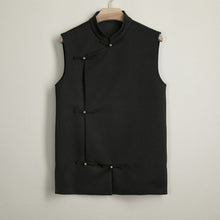 Load image into Gallery viewer, Sleeveless Waistcoat with Slant Placket and Disc Buttons
