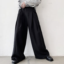 Load image into Gallery viewer, Double-Pleated Floor-Length Wide-Leg Trousers
