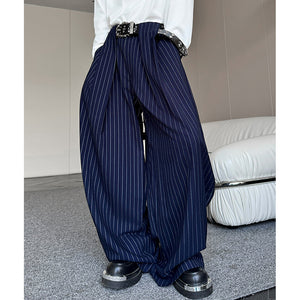 Vintage Striped Wide-Leg Scimitar Pants