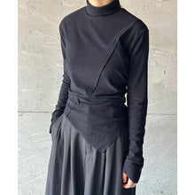 Load image into Gallery viewer, Irregular Brushed Half-high Collar Long-sleeved T-shirt
