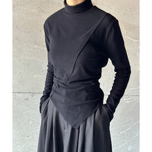 Load image into Gallery viewer, Irregular Brushed Half-high Collar Long-sleeved T-shirt
