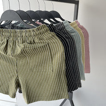 Load image into Gallery viewer, Cotton Striped 3-quarter Casual Shorts
