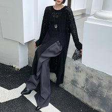 Load image into Gallery viewer, V-neck High Slit Hollow Knit Sweater
