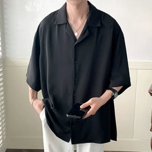 Load image into Gallery viewer, Casual Draped Ice Silk Cuban Collar Shirt
