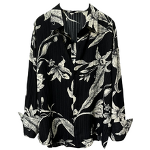 Load image into Gallery viewer, Vintage Print Loose Long-sleeved Casual Pointy-neck Shirt
