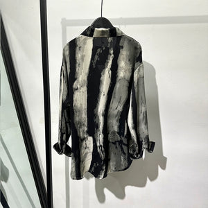 Vintage Striped Print Loose Shirt