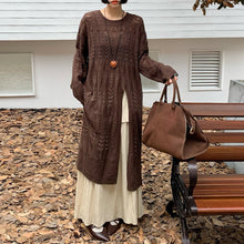Load image into Gallery viewer, V-neck High Slit Hollow Knit Sweater
