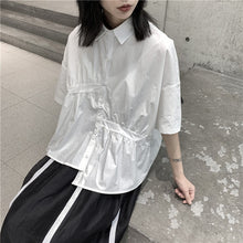 Load image into Gallery viewer, Japanese Style Irregular Pleated Loose T-shirt
