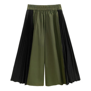 Paneled Wide Leg Straight Leg Pants