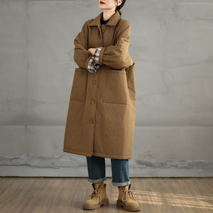 Mid-length Loose Pocket Coat