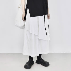 Irregular Multi-layered Strappy Wide-leg Pants Skirt
