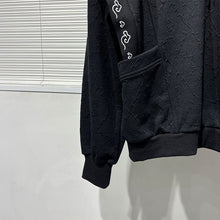 Load image into Gallery viewer, Dark Fake Two-piece Embroidered V-neck Sweatshirt

