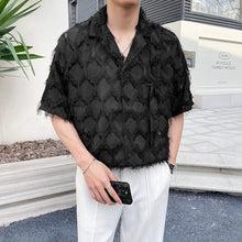 Load image into Gallery viewer, Fringed Raw Edge Short-sleeved Shirt

