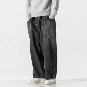 Loose Wide Big Pocket Straight Jeans