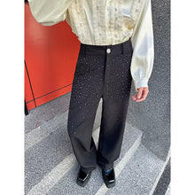 Load image into Gallery viewer, Stage Party Rhinestone Straight-leg Trousers
