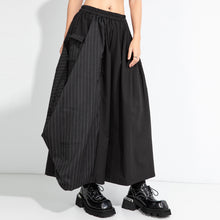 Load image into Gallery viewer, Irregular Striped Patchwork Elastic Waist Culottes
