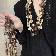 Load image into Gallery viewer, Vintage Wooden Coconut Shell Necklace Waist Chain Stacking Accessories
