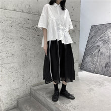 Load image into Gallery viewer, Japanese Style Irregular Pleated Loose T-shirt
