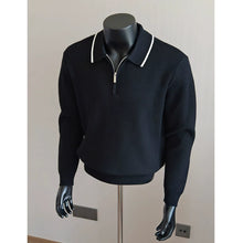 Load image into Gallery viewer, Half-zip Collar Pullover Knit Polo Shirt
