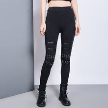 Load image into Gallery viewer, Slim Studded PU Leggings Pants
