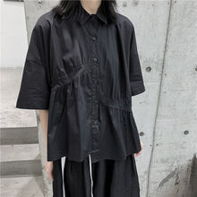 Load image into Gallery viewer, Japanese Style Irregular Pleated Loose T-shirt
