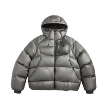 Load image into Gallery viewer, Heavyweight White Duck Down Hooded High Neck Loose Puffer Coat
