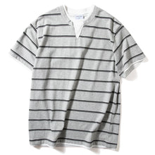 Load image into Gallery viewer, Loose-fitting Casual Two-piece Color-blocked Striped T-shirt
