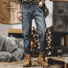 Load image into Gallery viewer, Vintage Washed Straight Leg Denim Pants
