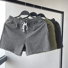 Load image into Gallery viewer, Cotton Striped 3-quarter Casual Shorts
