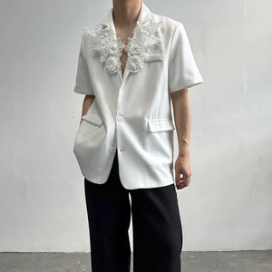 Loose Casual 3D Floral Lapel Blazer