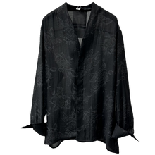Load image into Gallery viewer, Retro Transparent V-Neck Printed Long-Sleeve Shirt
