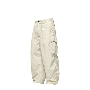 Fine Check Loose Workwear Wide-leg Pants