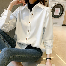 Load image into Gallery viewer, Spring and Autumn Thickened Solid Color Loose Shirt
