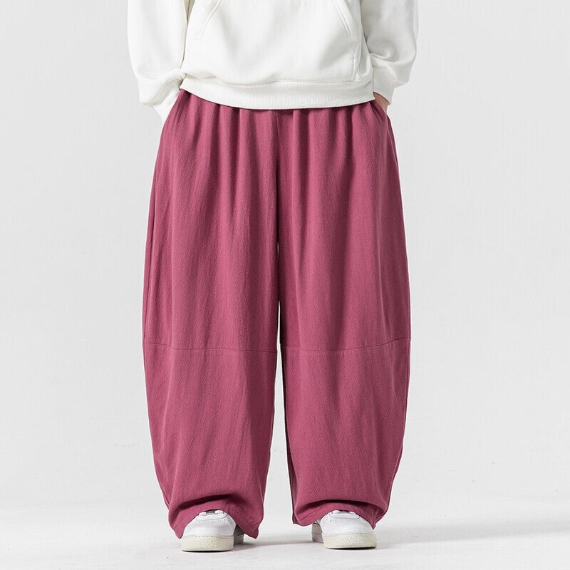 Retro Linen Wide-leg Lantern Pants