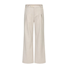 Load image into Gallery viewer, Linen Slanted Placket Double-pleat Straight Trousers
