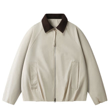 Load image into Gallery viewer, Retro Corduroy Collar Patchwork Loose Jacket
