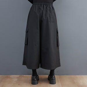 Black Wide-Leg Elasticated Lounge Pants