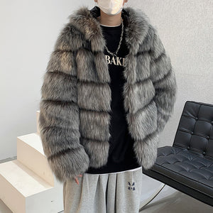 Winter Plush Hooded Cotton Coat
