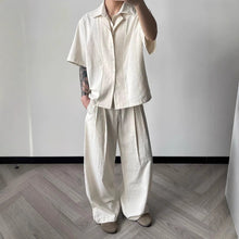 Load image into Gallery viewer, Tencel Linen Double Pleat Straight Drape Trousers
