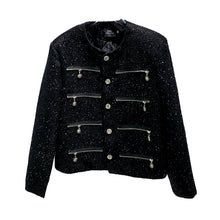 Load image into Gallery viewer, Heavy-duty Multi-zip Sequined Tweed Jacket
