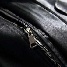 Load image into Gallery viewer, Stand Collar Leather Jacket
