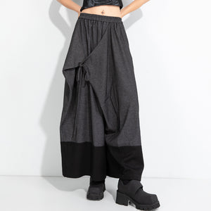Elastic Waist Midi Skirt Pants