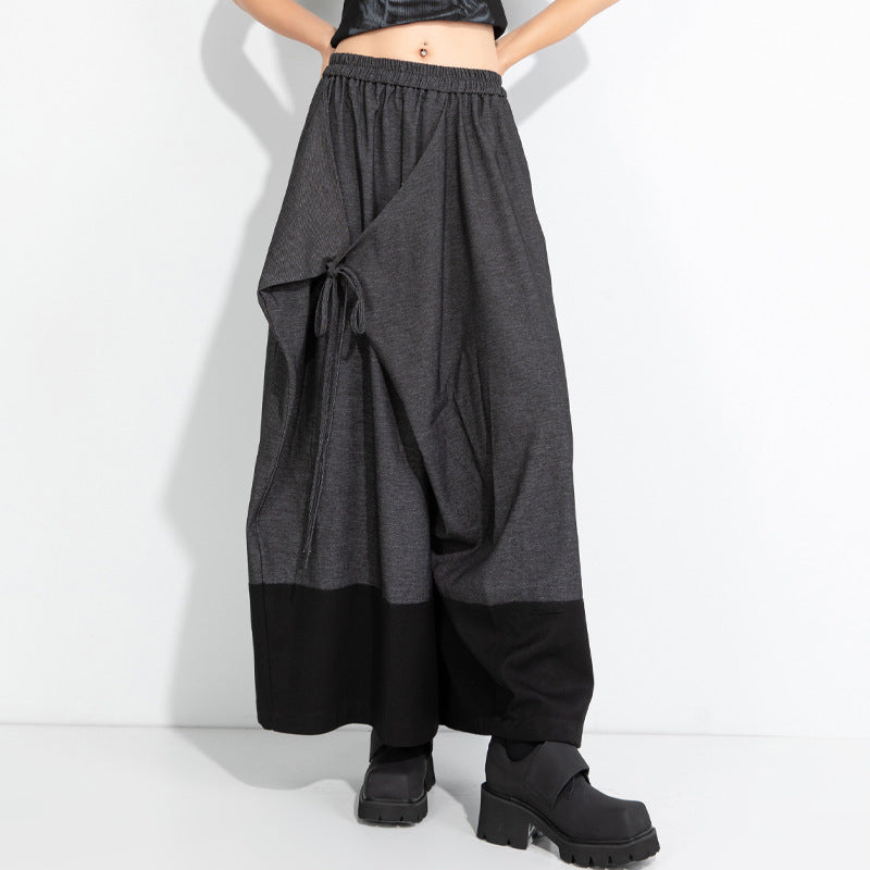 Elastic Waist Midi Skirt Pants