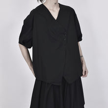 Load image into Gallery viewer, Asymmetric V-neck Loose Thin Short-sleeved Shirt
