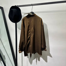 Load image into Gallery viewer, Irregular-Ribbon Satin Pleated Shirt
