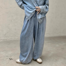 Load image into Gallery viewer, Denim Loose-fitting Wide-leg Trousers
