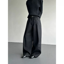 Load image into Gallery viewer, Pleated Deconstructed Rolled-up Hem Loose-fitting Wide-leg Pants
