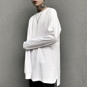 Mid-length Loose Split Hem Bottoming Shirt