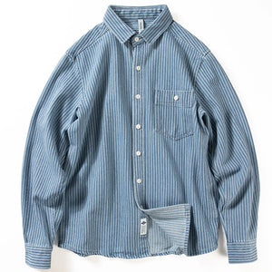 Casual Retro Loose Vertical Striped Shirt