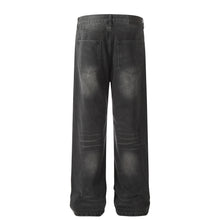 Load image into Gallery viewer, American Washed Distressed Wide-leg Jeans
